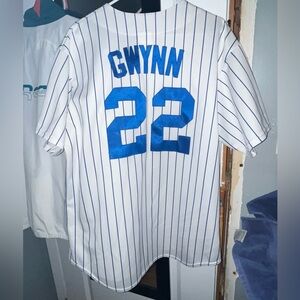 Milwaukee Brewers #22 Tony Gwynn Jr Majestic Pinstripe Retro MLB Baseball Jersey